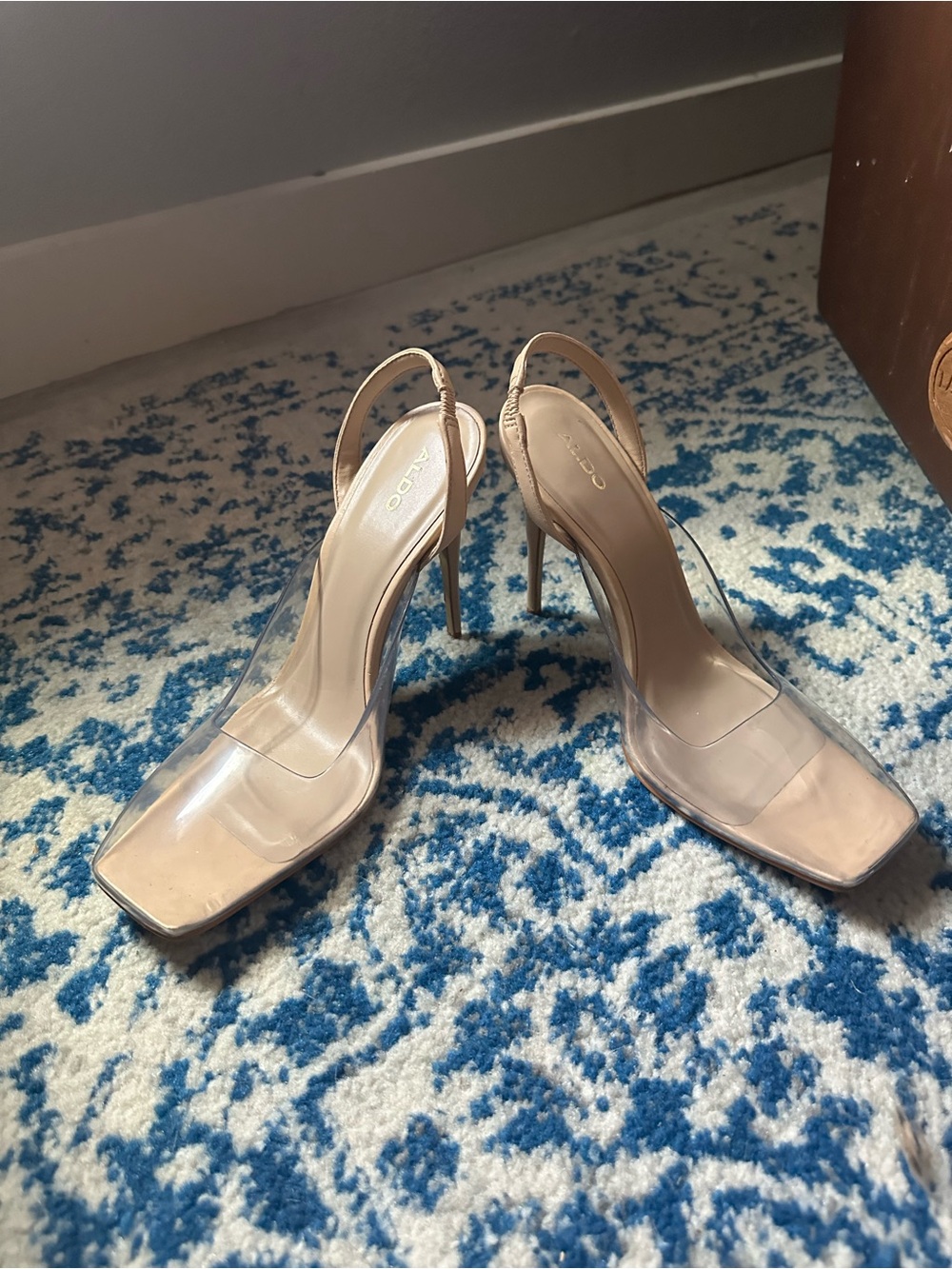 ALDO Aitana clear slingback heels